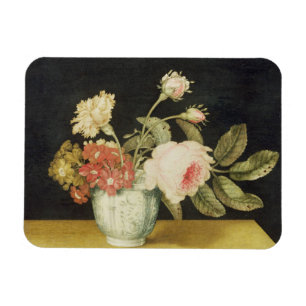 Flowers in a Delft Jar (oil on panel) Magnet