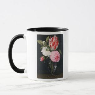 Flowers in a glass vase mug