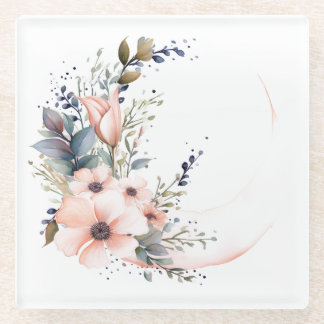 Flowers in a moon shape: "My Kitchen" Coaster