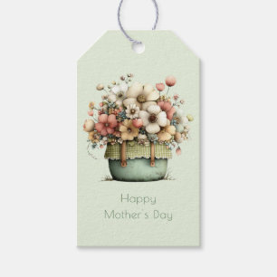 Flowers in a Pot Cosy Cute Mother's Day Gift Tags
