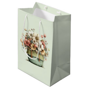 Flowers in a Pot Cozy Cute Medium Gift Bag