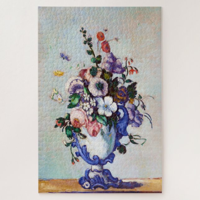 Flowers in a Rococo Vase, Paul Cezanne Jigsaw Puzzle (Vertical)