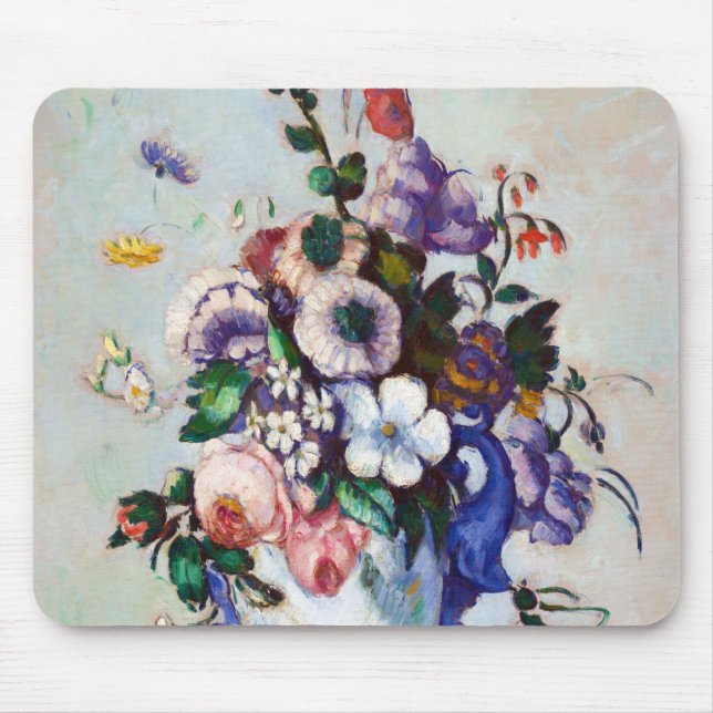 Flowers in a Rococo Vase, Paul Cezanne Mouse Mat (Front)