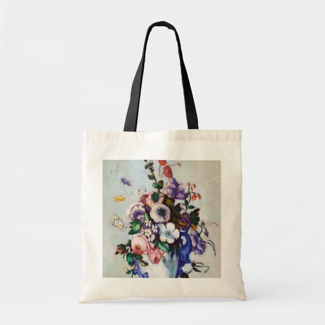 Flowers in a Rococo Vase, Paul Cezanne Tote Bag (Front)