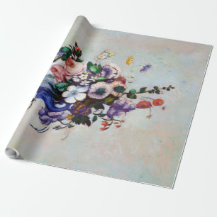 Flowers in a Rococo Vase, Paul Cezanne Wrapping Paper