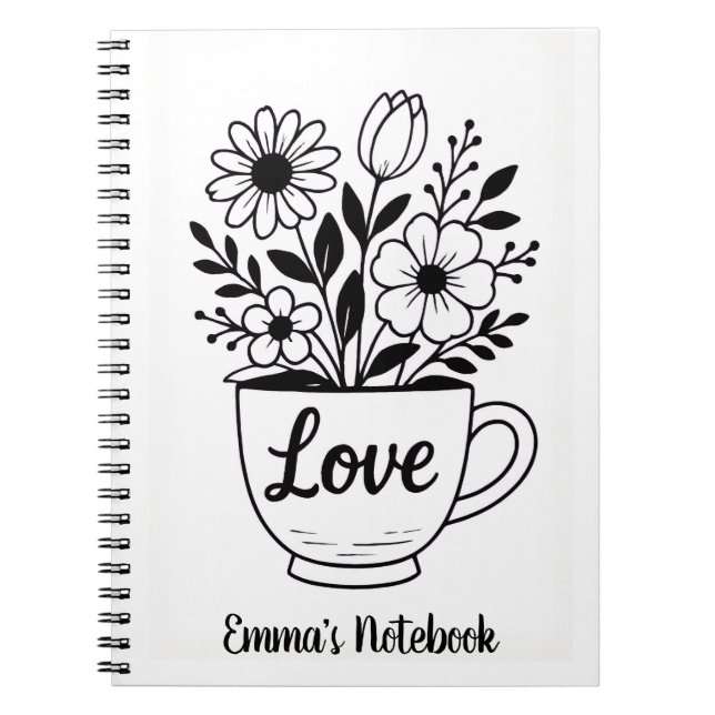 Flowers in a tea cup  notebook (Front)