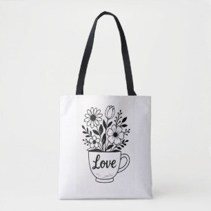 Flowers in a tea cup Tote Bag