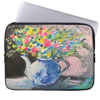 Flowers in a teapot, boho style laptop sleeve
