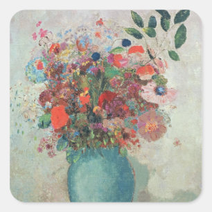 Flowers in a Turquoise Vase, c.1912 Square Sticker