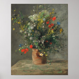 Flowers in a vase (2) by Auguste Renoir Poster