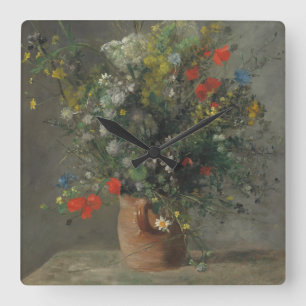 Flowers in a Vase, c.1866 Square Wall Clock