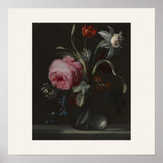 Flowers in a Vase Dutch Golden Age Square Poster