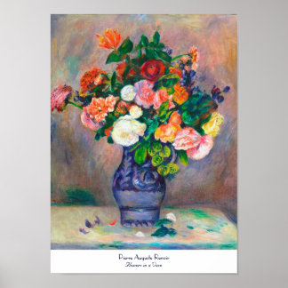 Flowers in a Vase Pierre Auguste Renoir painting Poster