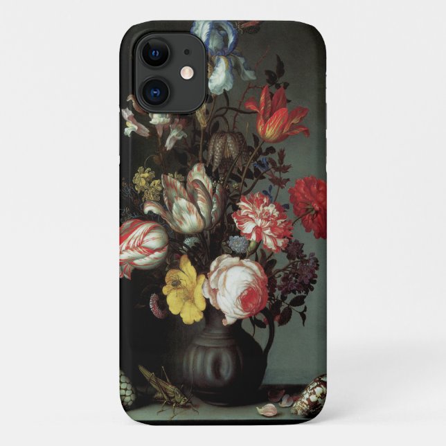 Flowers in a Vase with Shells and Insects Case-Mate iPhone Case (Back)