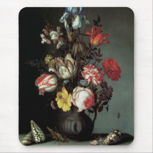Flowers in a Vase with Shells and Insects Mouse Mat