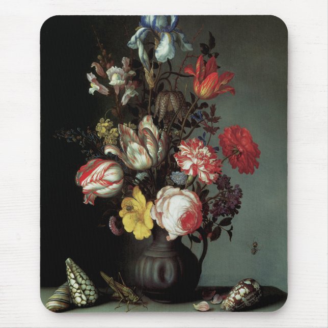 Flowers in a Vase with Shells and Insects Mouse Mat (Front)