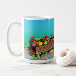 Flowers in a Watering Can Display Coffee Mug
