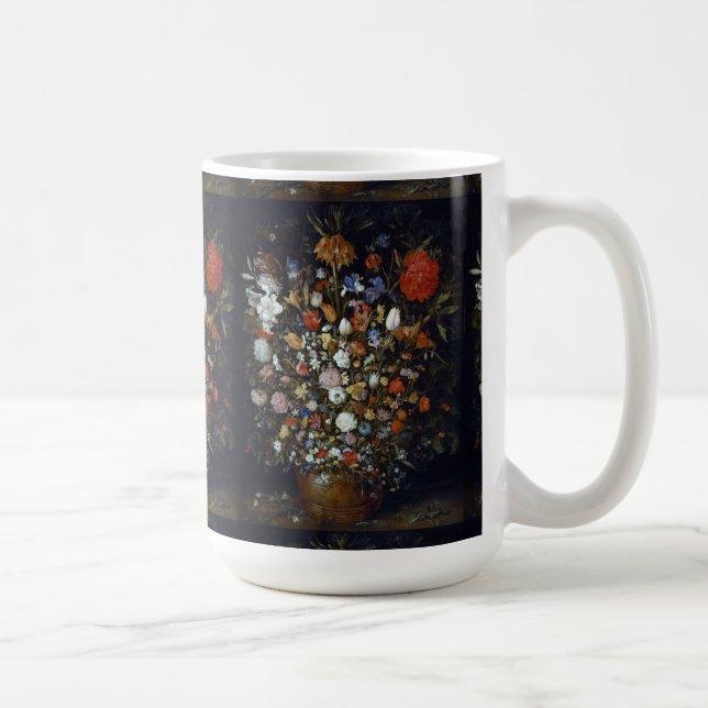 Flowers in a Wooden Vessel Jan Brueghel the Elder Coffee Mug (Right)