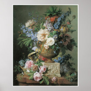 Flowers in an Alabaster Vase with Bird's nest 1783 Poster