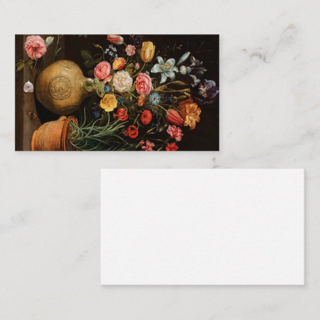Flowers in an Earthenware Vase by Clara Peeters Business Card (Front/Back)