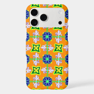 Flowers in Artdeco Retro Style green blue yellow