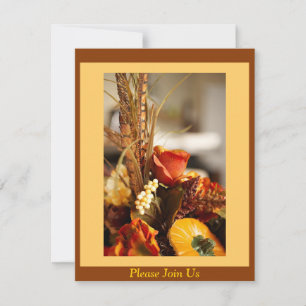 Flowers in Autumn Colours - Invitation