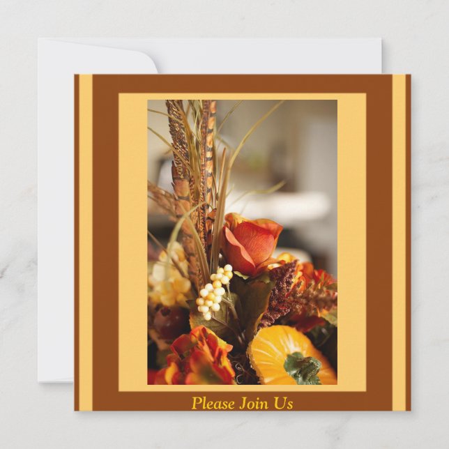 Flowers in Autumn Colours - Invitation (Front)