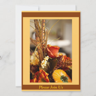 Flowers in Autumn Colours - Invitation