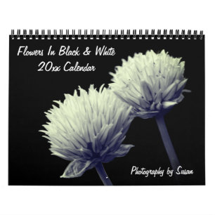 Flowers In Black And White Calendar
