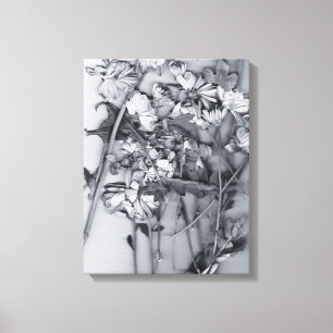 Flowers in Black and White Canvas Print