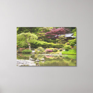 Flowers in bloom at Japanese Garden, Canvas Print