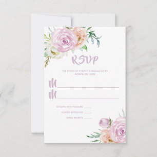 Flowers in Bloom, Soft Floral  RSVP Card