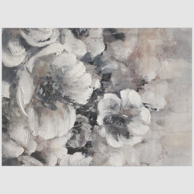 Flowers in Charcoal Tissue Paper (Front)