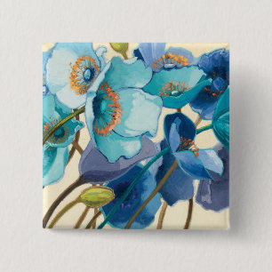 Flowers in Different Shades of Purple and Blue 15 Cm Square Badge