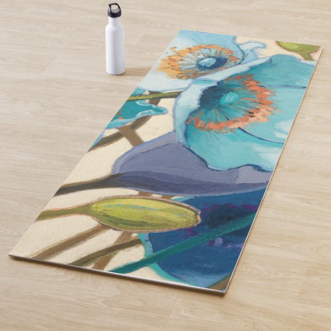 Flowers in Different Shades of Purple and Blue Yoga Mat (In Situ)