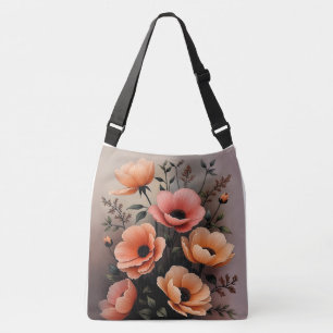flowers in dusk crossbody bag