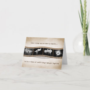 flowers in filmstrip with quote card