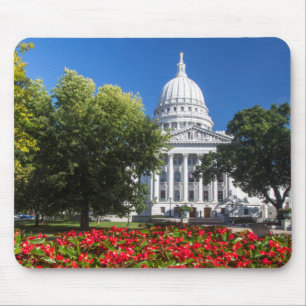 Flowers In Front Of State Capitol Building Mouse Mat