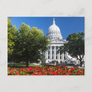 Flowers In Front Of State Capitol Building Postcard
