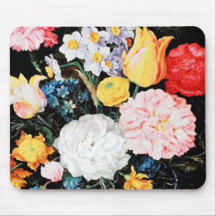 Flowers in Glass Vessel, Jan Brueghel the Younger Mouse Mat