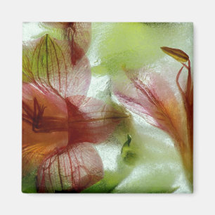 Flowers in ice magnet