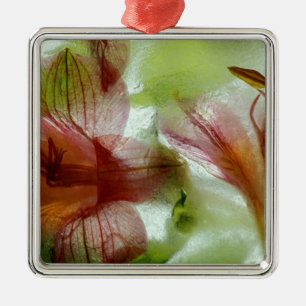 Flowers in ice metal tree decoration