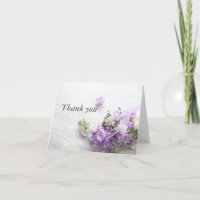 flowers in lavender with sheet music thank you