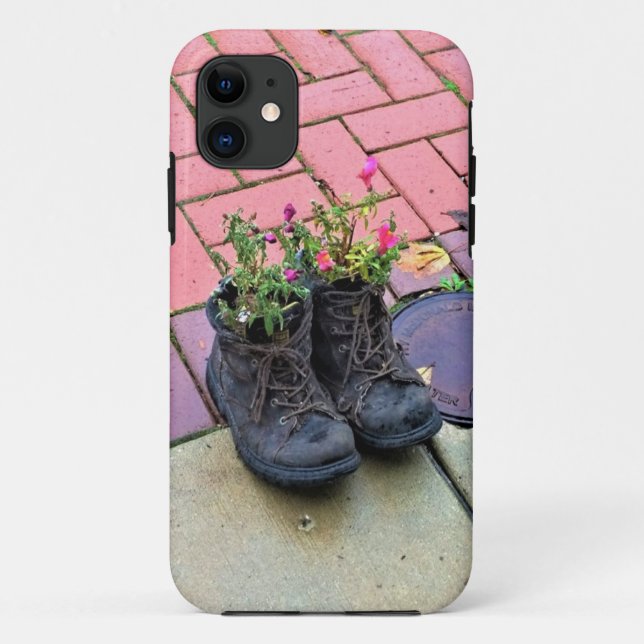 Flowers in Old Boots Case-Mate iPhone Case (Back)
