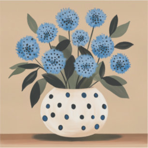 Flowers in Polka-Dot Vase