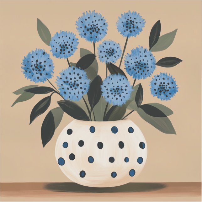 Flowers in Polka-Dot Vase (Front)