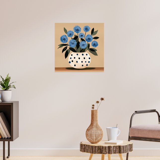 Flowers in Polka-Dot Vase Poster (Living Room 3)