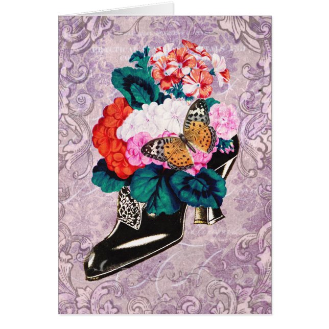 Flowers in Shoe Card (Front)