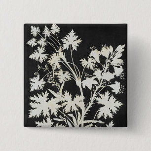 Flowers in Silhouette 15 Cm Square Badge