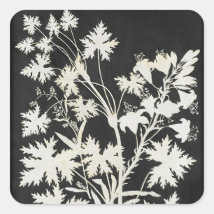 Flowers in Silhouette Square Sticker